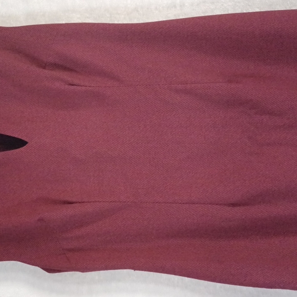 New York & Com Women Stretch Pencil Dress Herringbone Pattern 12 Red Burgundy. - Picture 3 of 13